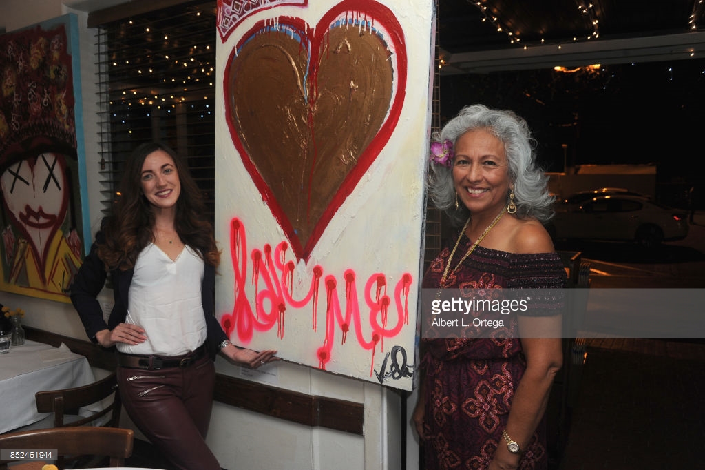 Actress Amber Martinez and Luisa Sanchez from Ruth's House attend the Vanessa E. Garcia's Art Show with partial proceeds going to House of Ruth based in East Los Angeles.